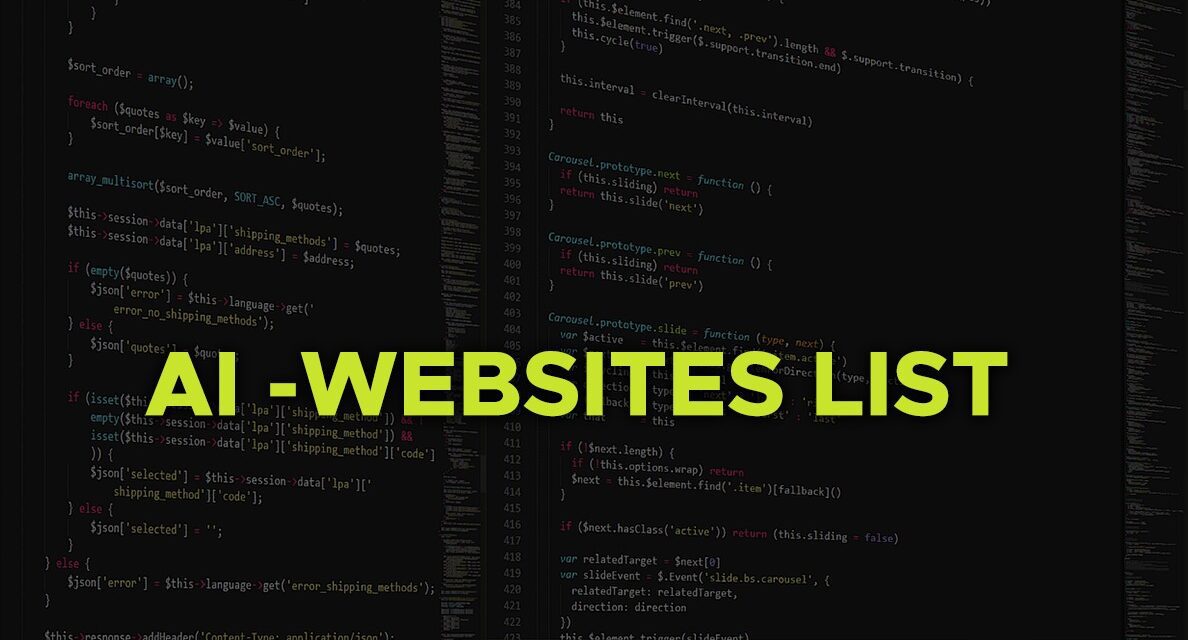 Top 20 AI Based websites List